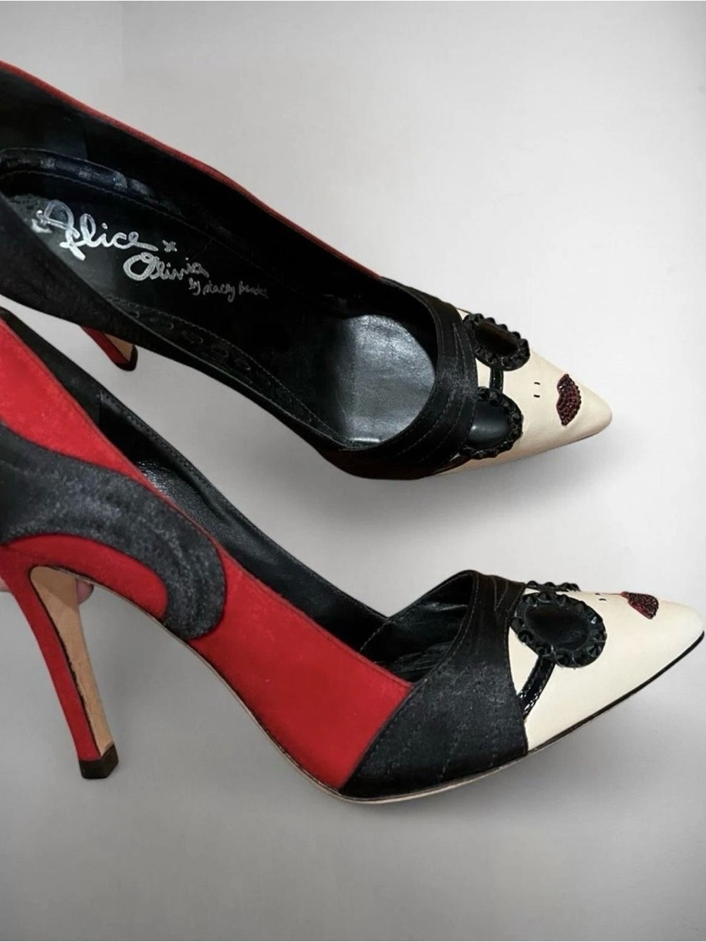 Alice + Olivia colorblock pointed-toe stiletto pump heels EU 38.5